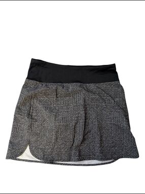 Tuff Athletics Black Waistband Gray Herringbone Mini Skirt Short